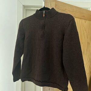 Gran Sasso Dark Brown Zip-Up Sweater